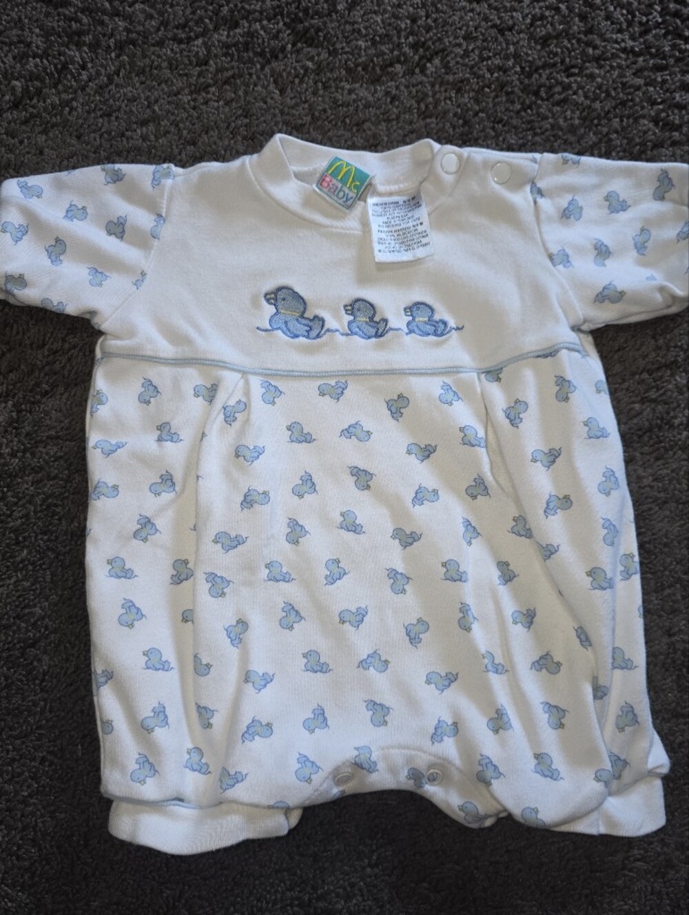 Vtg McBaby Duck All Over Print